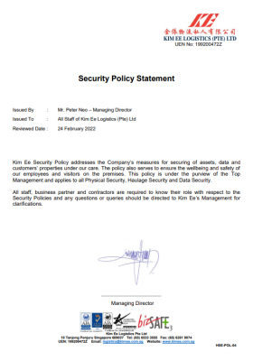 Security Policy Statement
