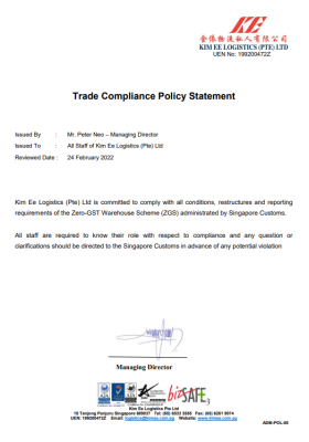 Trade Compliance Policy Statement